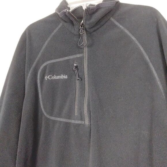 Columbia Black Fleece Half Zip Pullover Jacket - Picture 2 of 5